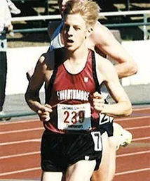 Marc Jeuland runs on track