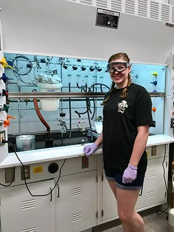 A student in a lab