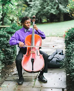 T Sallie playing cello