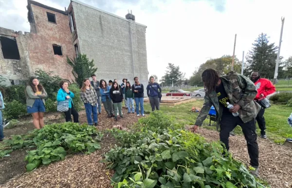 Students at reentry farm