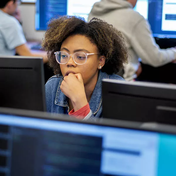 student using a computer