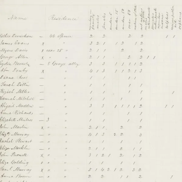 a page from the census