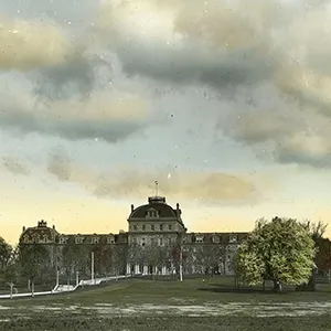 an early lantern slide of Parrish Hall