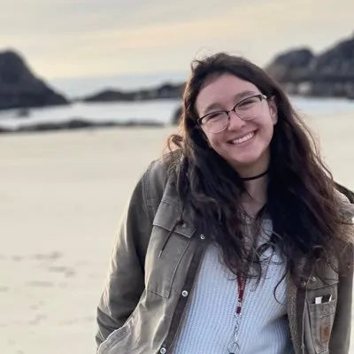 student on beach