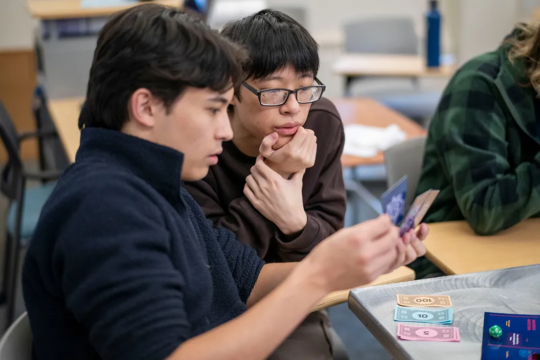 Students play war games in class