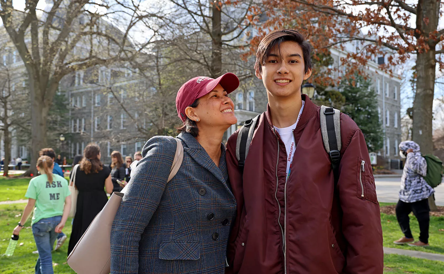 parent and student at orientation