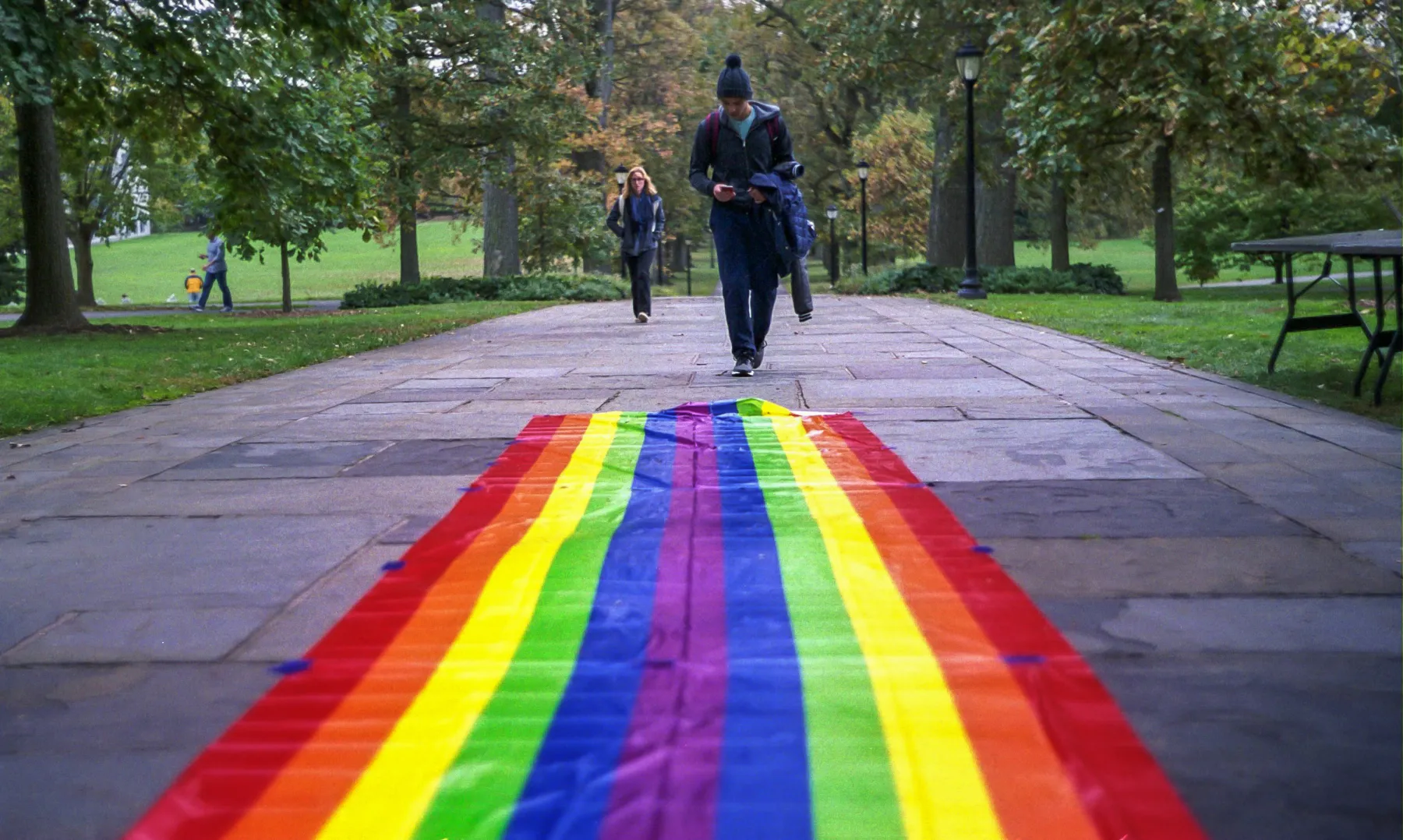 Sidewlk with rainbow