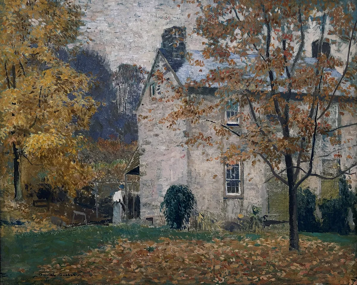Painting of farmhouse by Garber