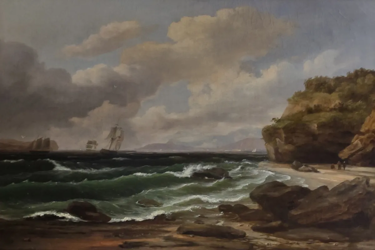 Thomas Birch painting of sea shore