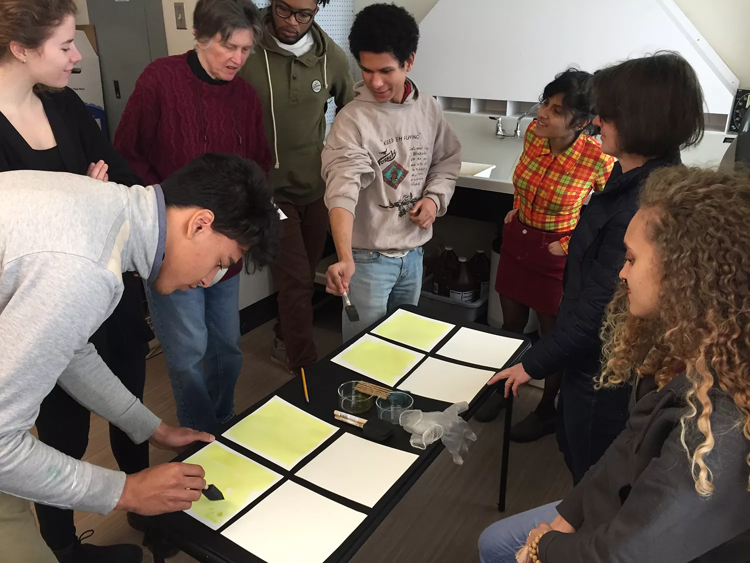 Photography III: Alternative Processes class with guest lecturer Sarah Van Keuren '66