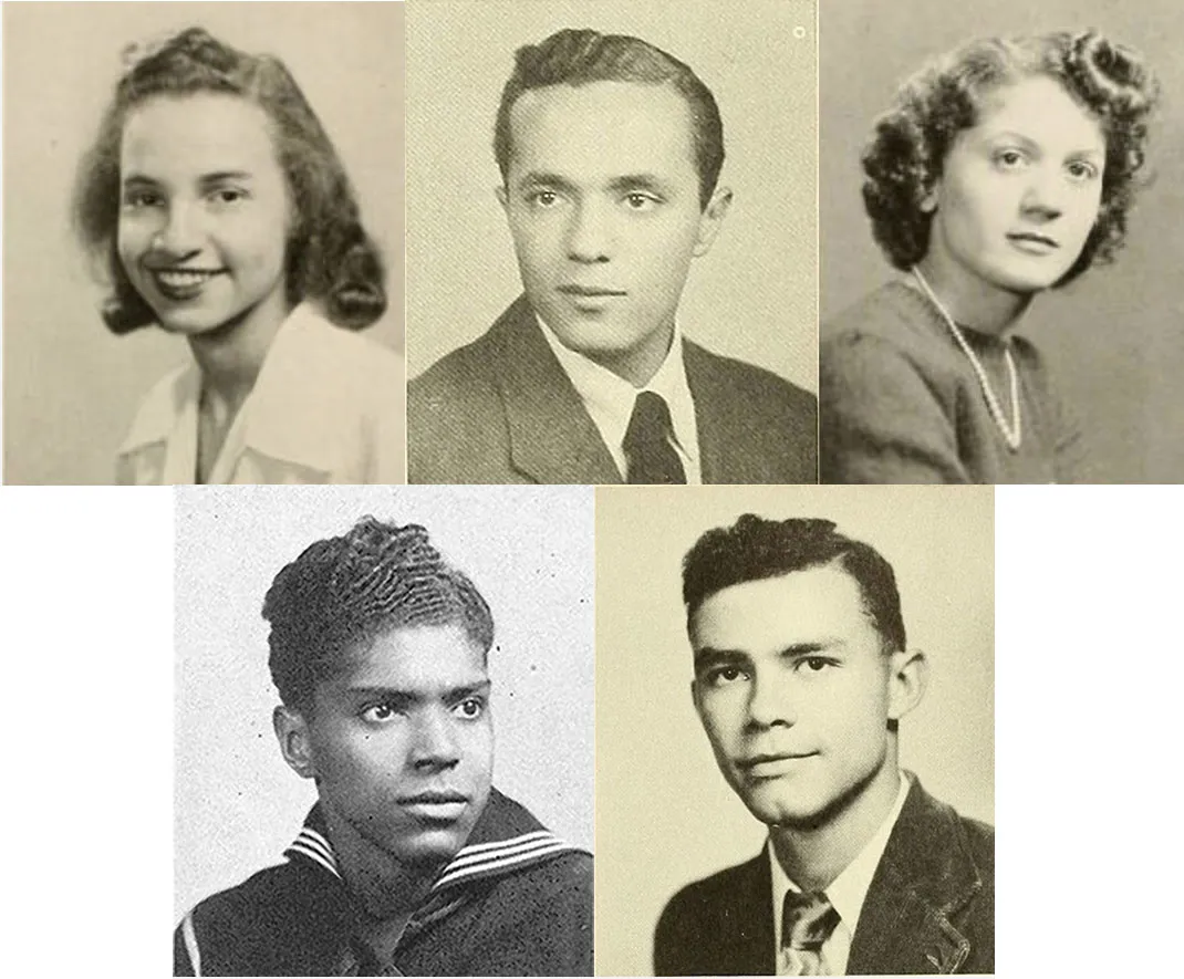 Clockwise from left: Dorothea Kopchynski, Walter Carl Darrow White, Gloria Clement, Walter Winter, and Norman Matlock.