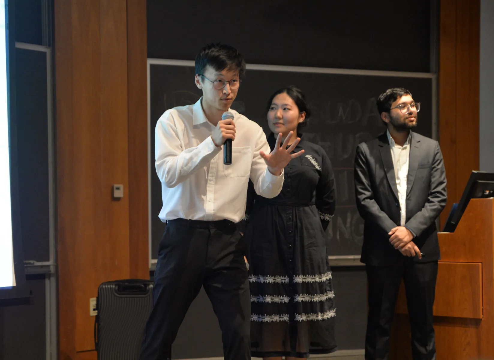 Student pitching product at SwatTank 2024