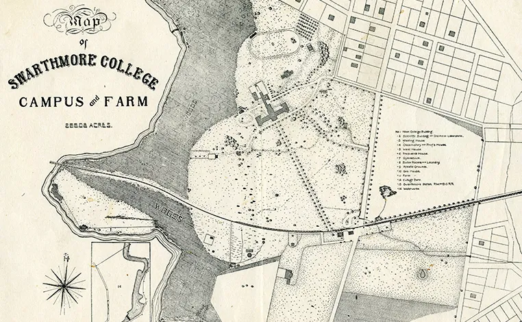 early map of the campus and farm