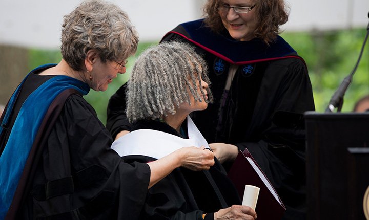 Sonia Sanchez receiving honorary degree