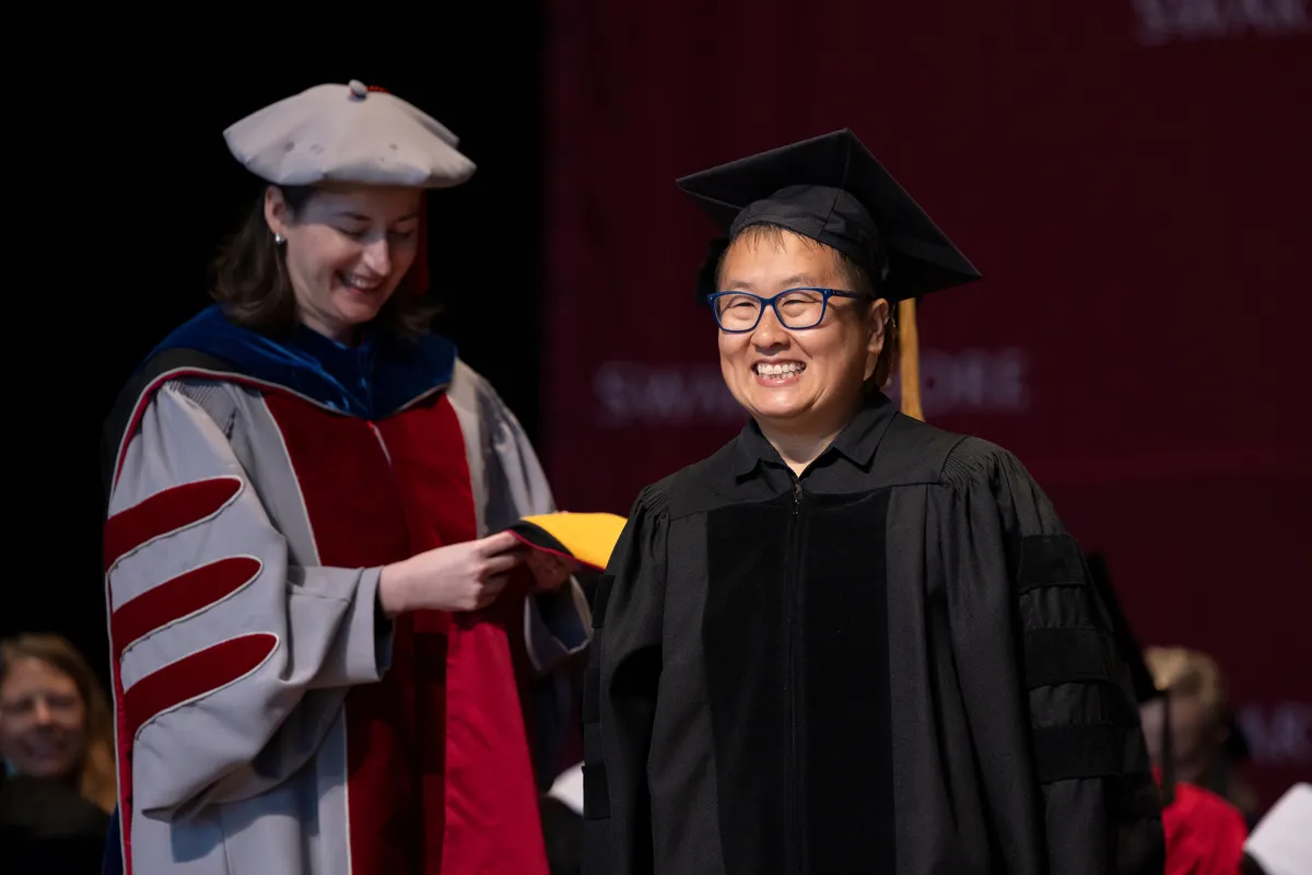 Talia young receives honorary degree garb