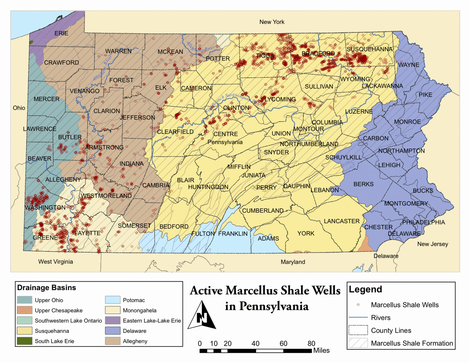 Active Gas Wells, Marcellus Shale, PA