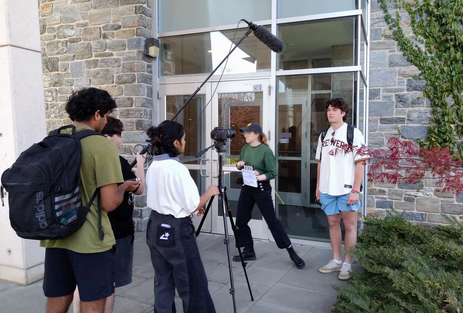 Behind the scenes of TV studies class filming Swat-More