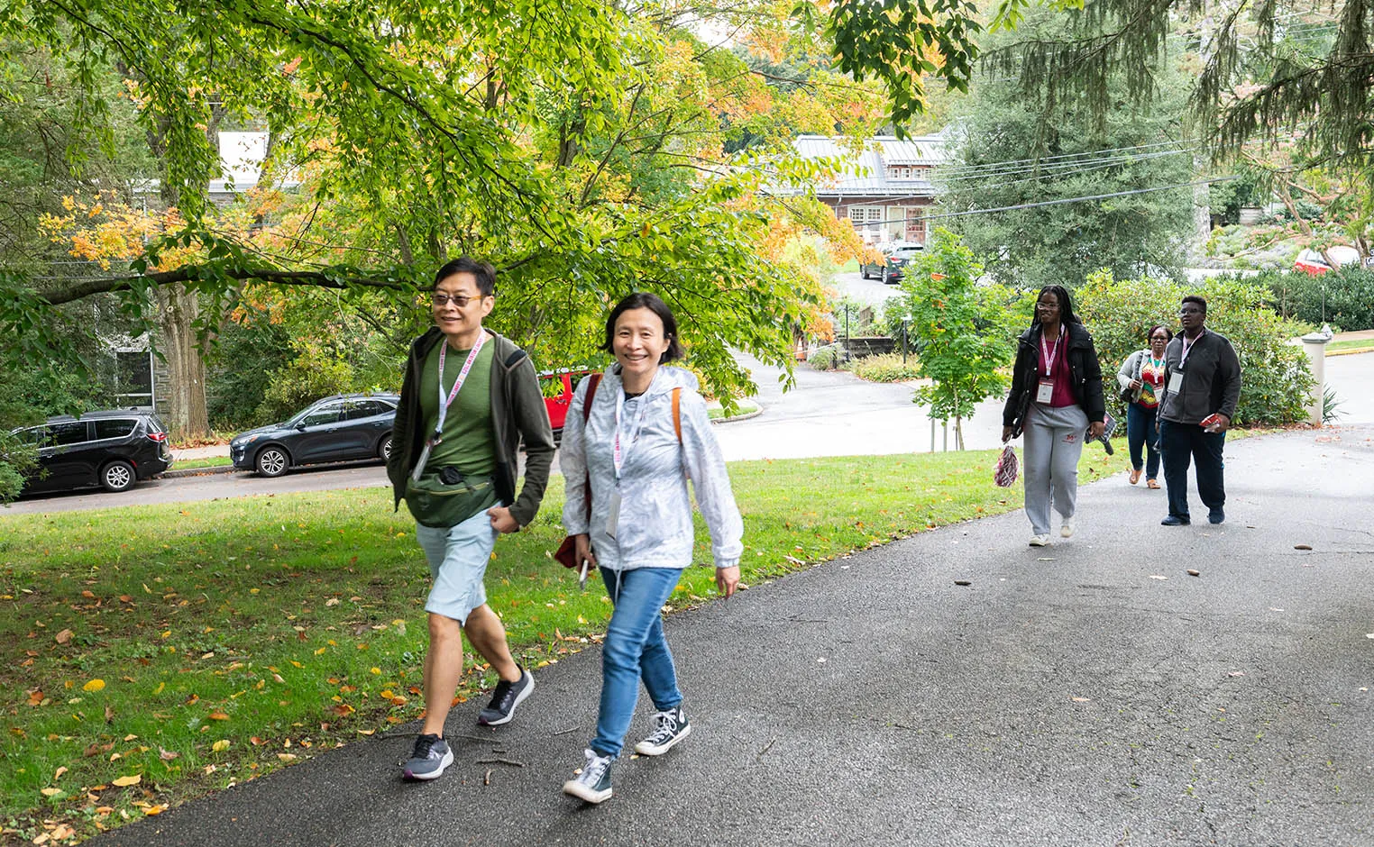 walking on campus