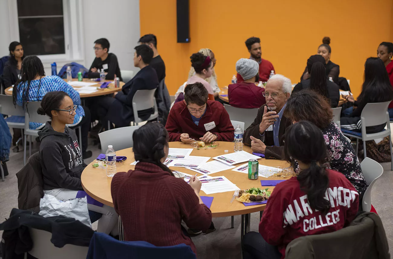 students talking