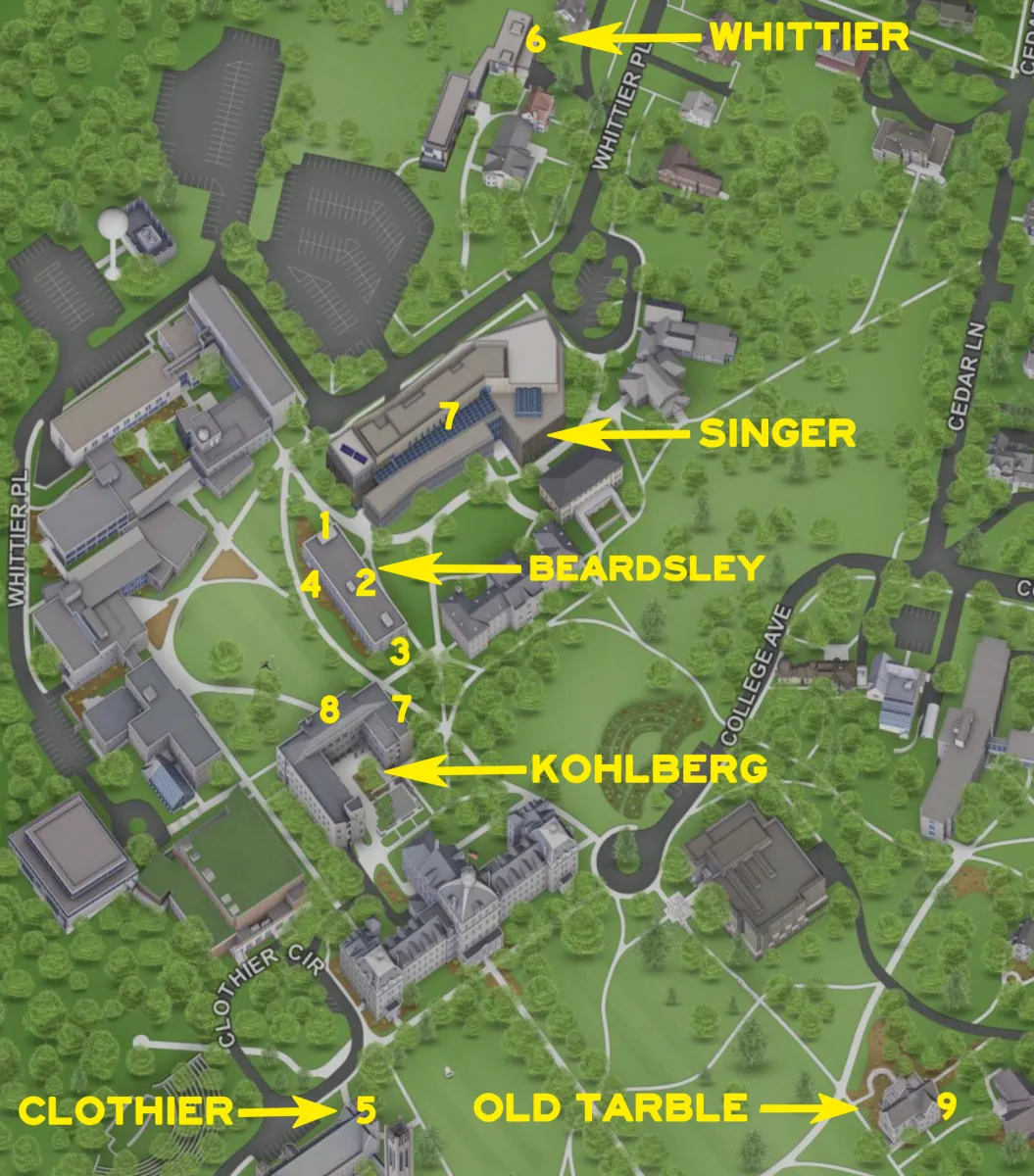 campus map indicating ITS Teaching, Learning and Support spaces