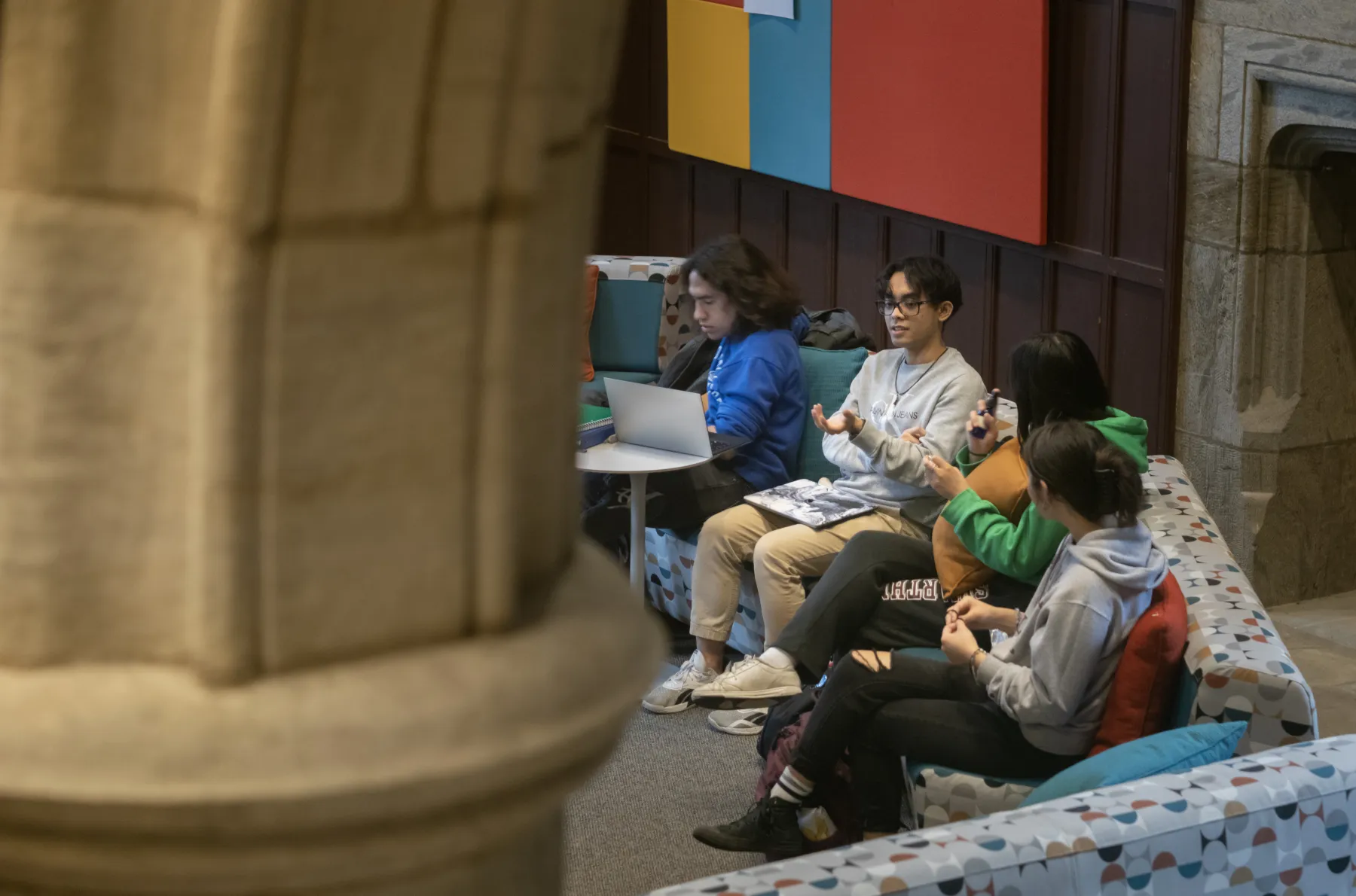 Students engaging in dialogue