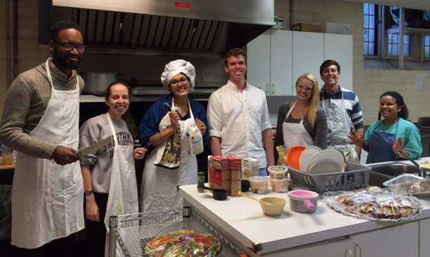 Swarthmore students in the kitchen