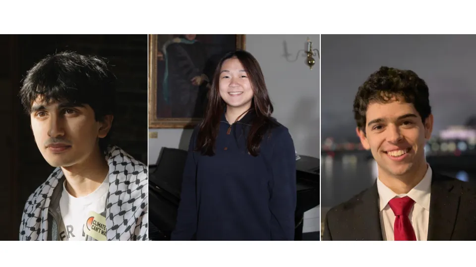 Headshots of three students