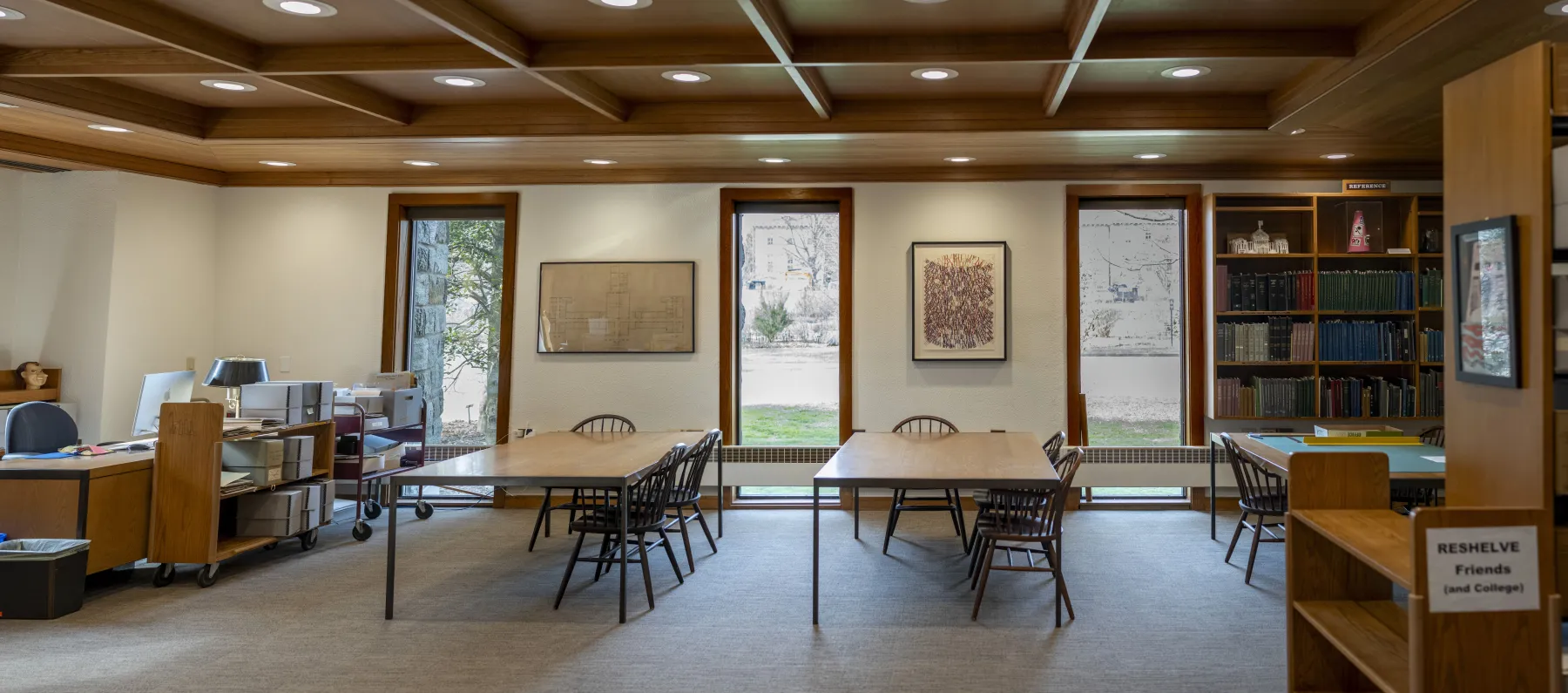 Special Collections Reading Room interior with tables