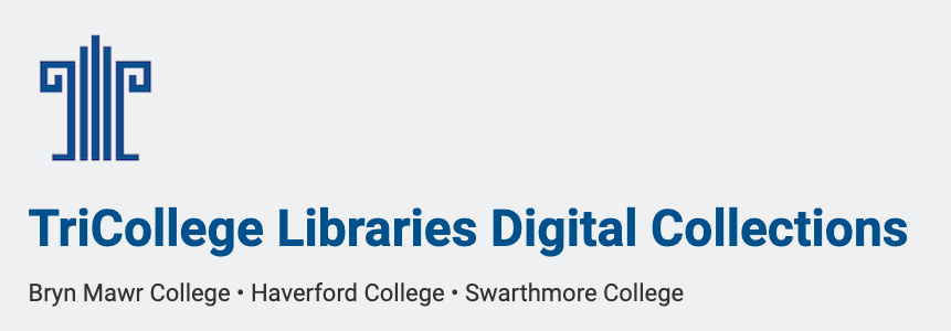 logo evoking three book spines between classical column bookends representing the Tri College Libraries