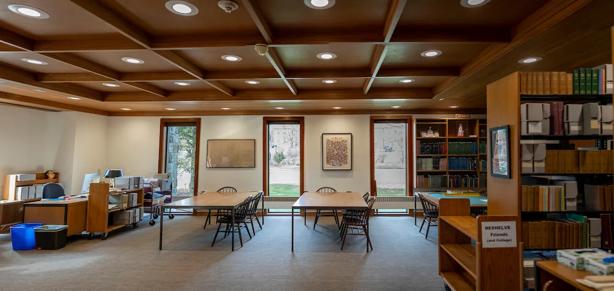 view into the Special Collections Reading Room