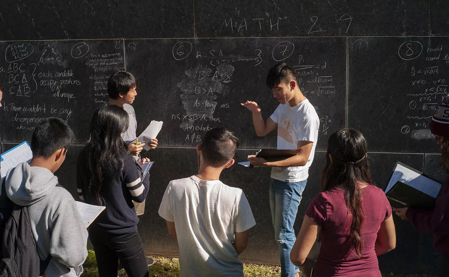 students solving a math problem
