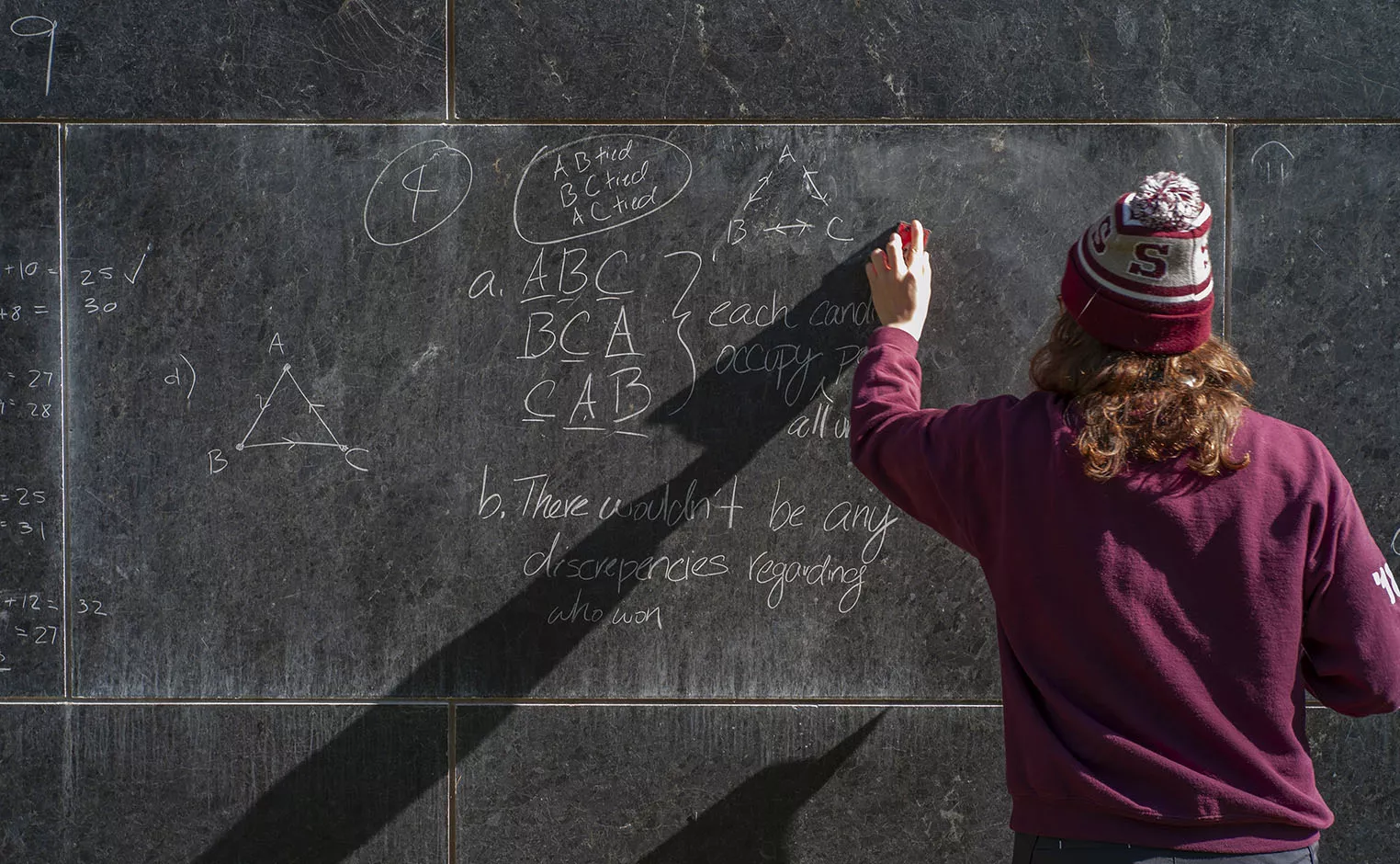 student solving math problem