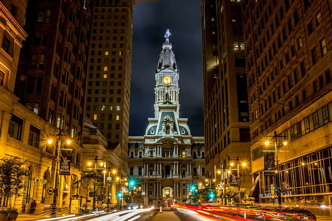 Philadelphia City Hall at night