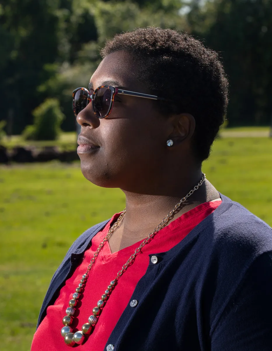 Kimberly St. Julian-Varnon '12 outside