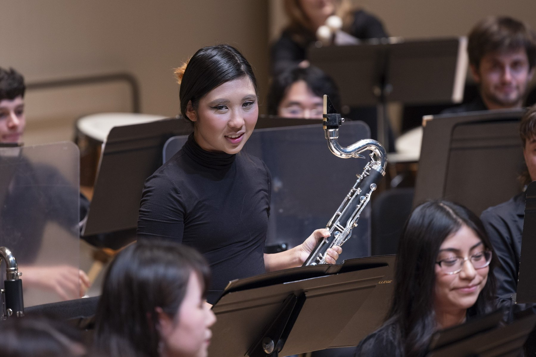 Dessa Caguioa ‘24 performing with the Swarthmore College Wind Ensemble