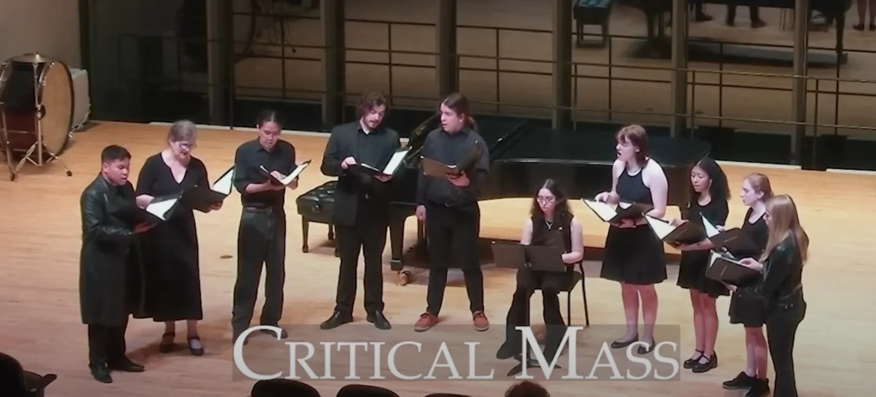 Photo of Critical Mass vocal chamber ensemble performance
