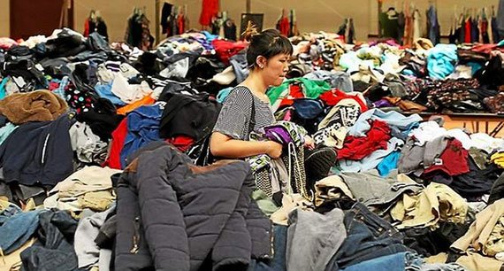 A woman shops at the annual rummage sale