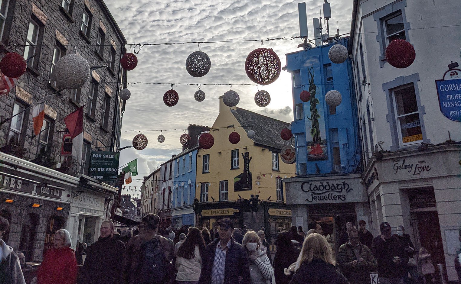 festive street in Dublin