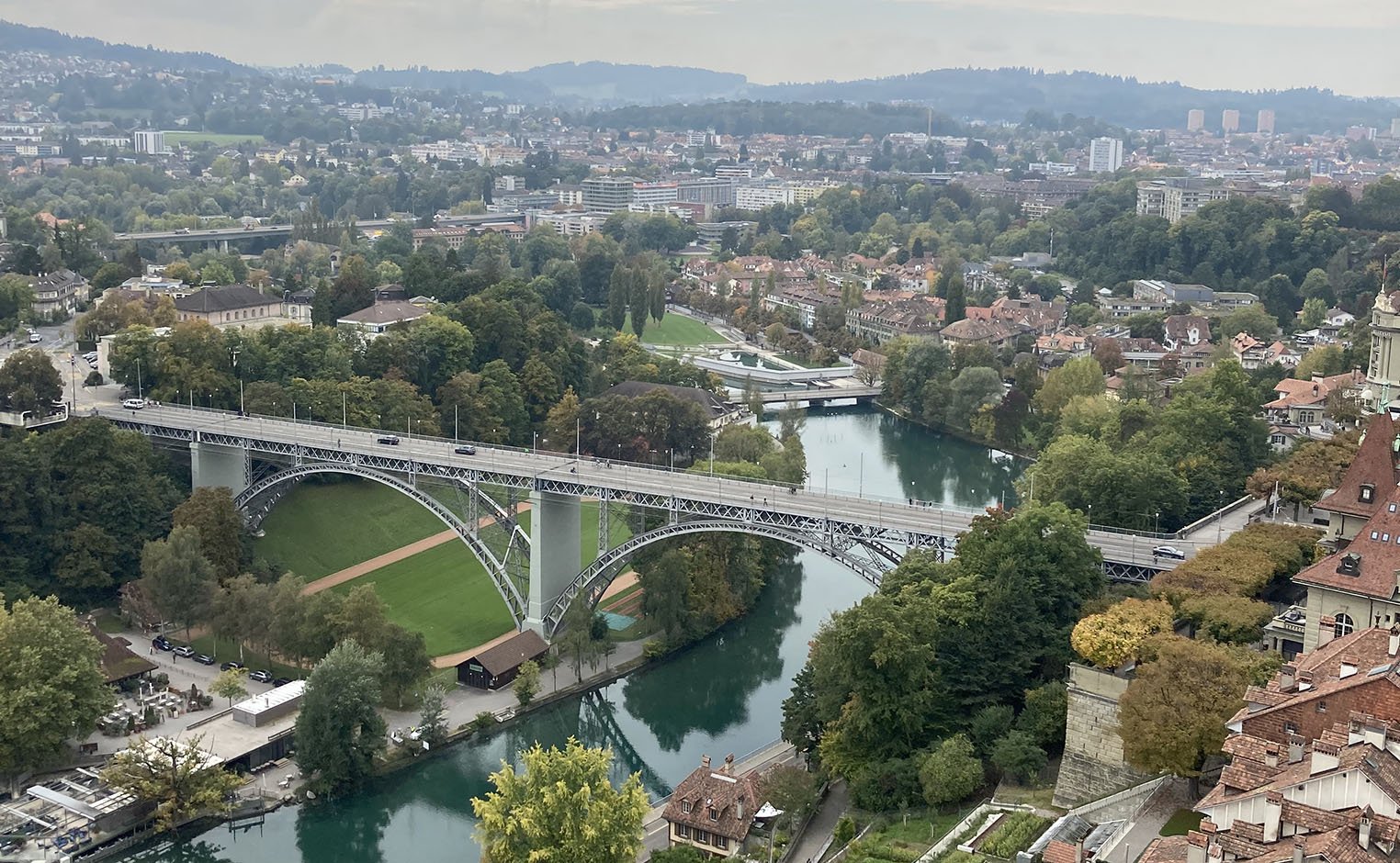 birds eye view of a bridge in Switzerland