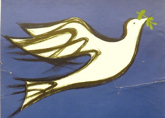 Image of Dove with olive branch, Poster, Student Mobilization Committee to End the War in Vietnam, 1970 [cropped]