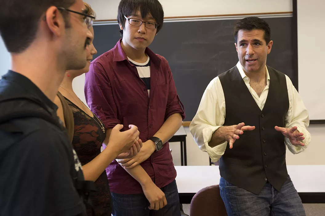 Professor Berger with two students