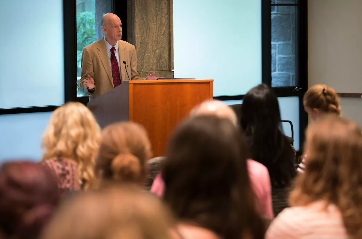 Lecturer speaking at event