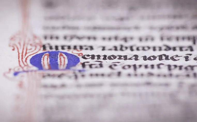 snippet from a 14th century manuscript Bible
