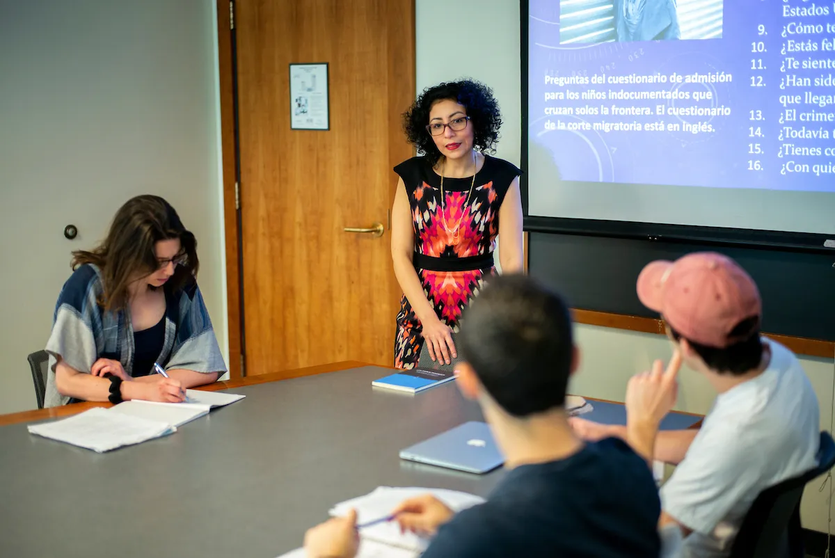 Professor Nanci Buiza teaching class