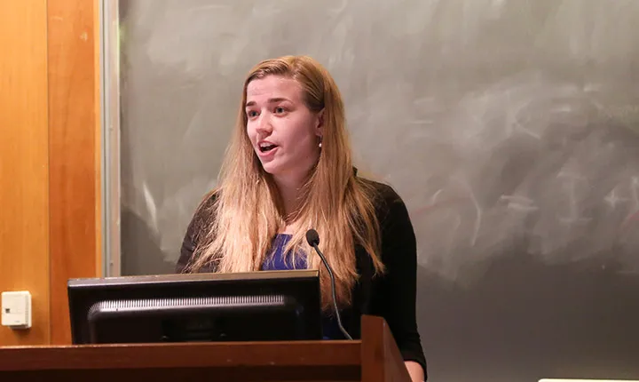 Sophie Miller '16 presents her senior project