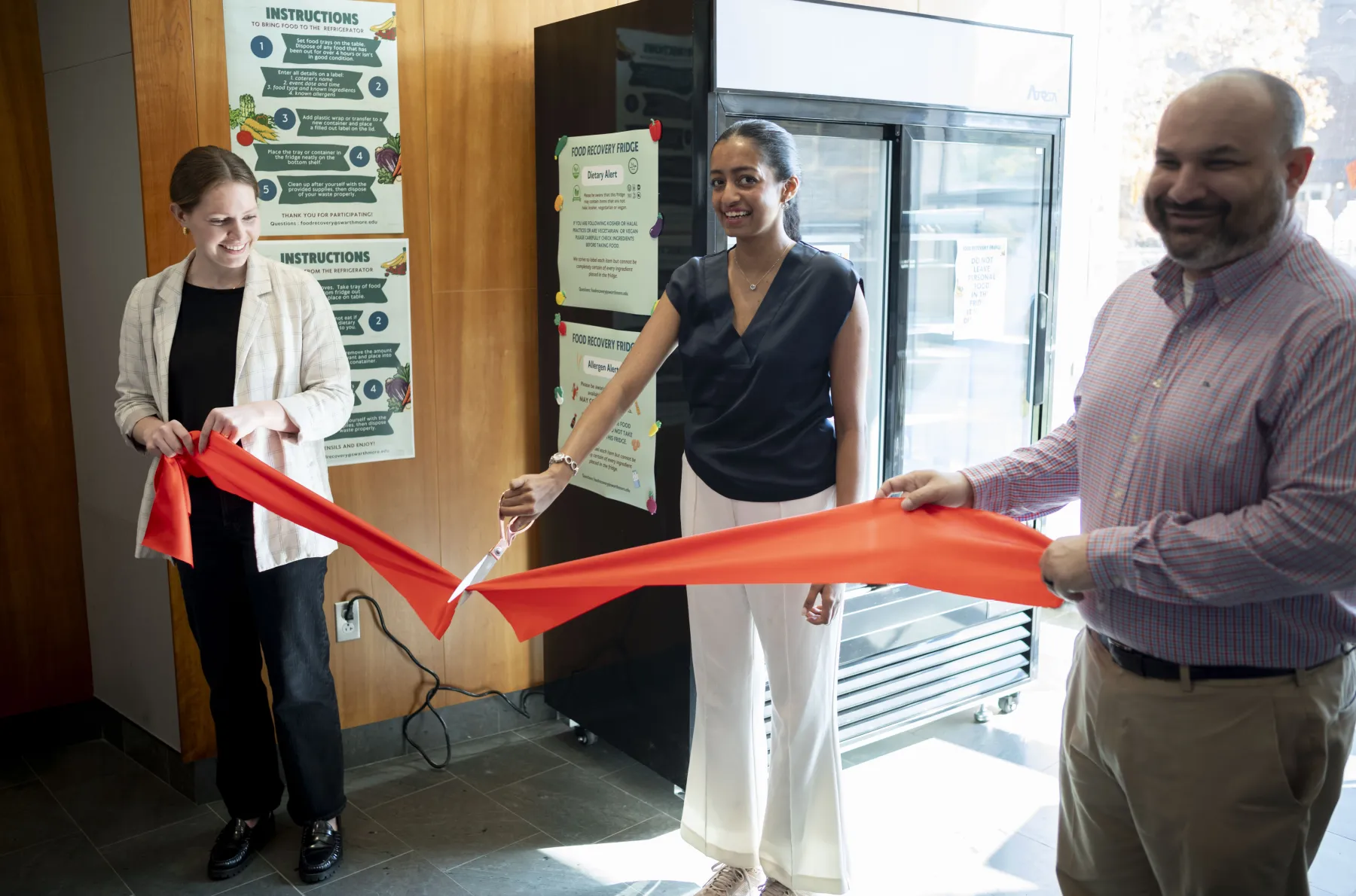 Ribbon Cutting at Food Recovery Fridge Launch