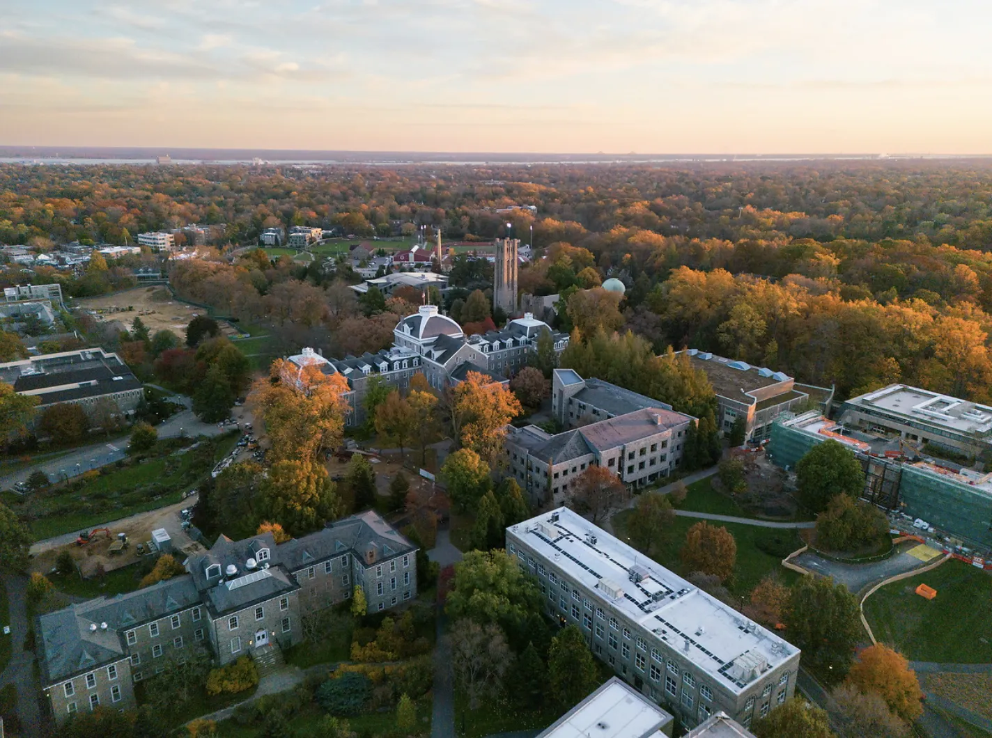 overhead view of campus
