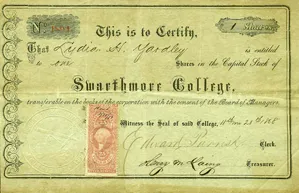 Swarthmore Stock Certificate