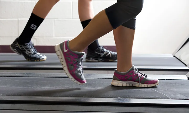 People walking on treadmills