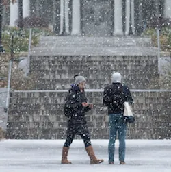 snow and students
